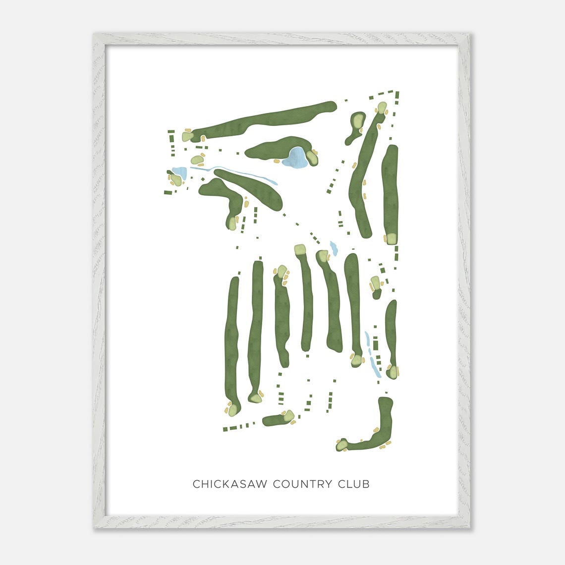Chickasaw Country Club Tennessee Modern Minimalist Golf Map Poster - Image 2