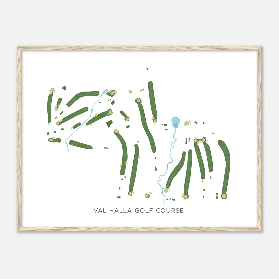 Val Halla Golf Course Maine Modern Watercolor Map Golfer Gift Golf Wall Art Golf Poster Print Course Layout - Image 2