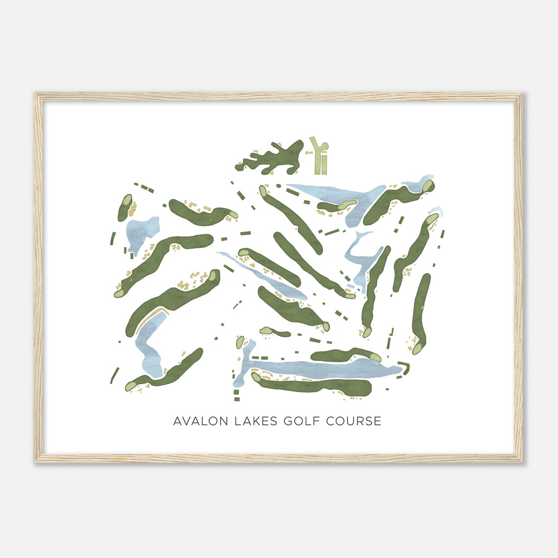 Avalon Lakes Golf Course Ohio Modern Watercolor Map Golfer Gift Golf Wall Art Golf Poster Print Course Layout - Image 2