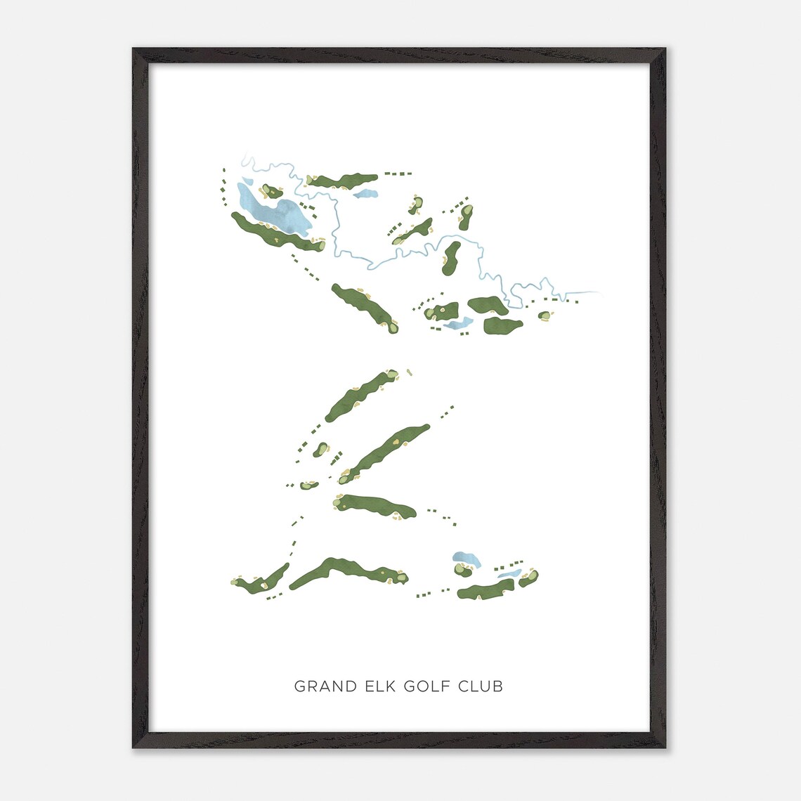 Grand Elk Golf Club Minimalist Watercolor Creekside Map Poster - Image 3
