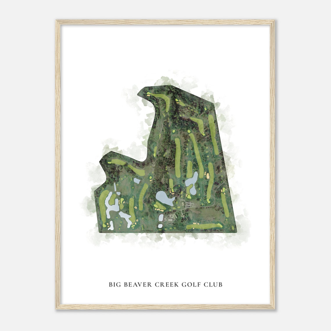 Big Beaver Creek Golf Club Ohio Classic Watercolor Golf Map Poster - Image 2