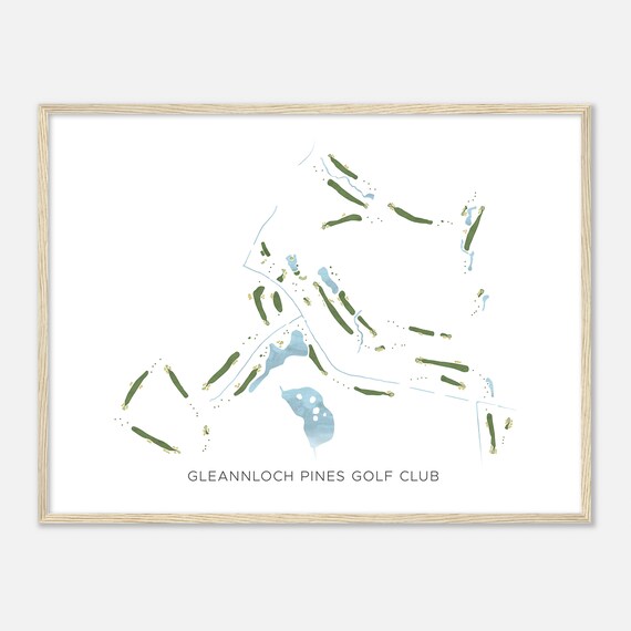 Gleannloch Pines Golf Club Texas Modern Watercolor Golf Map Poster