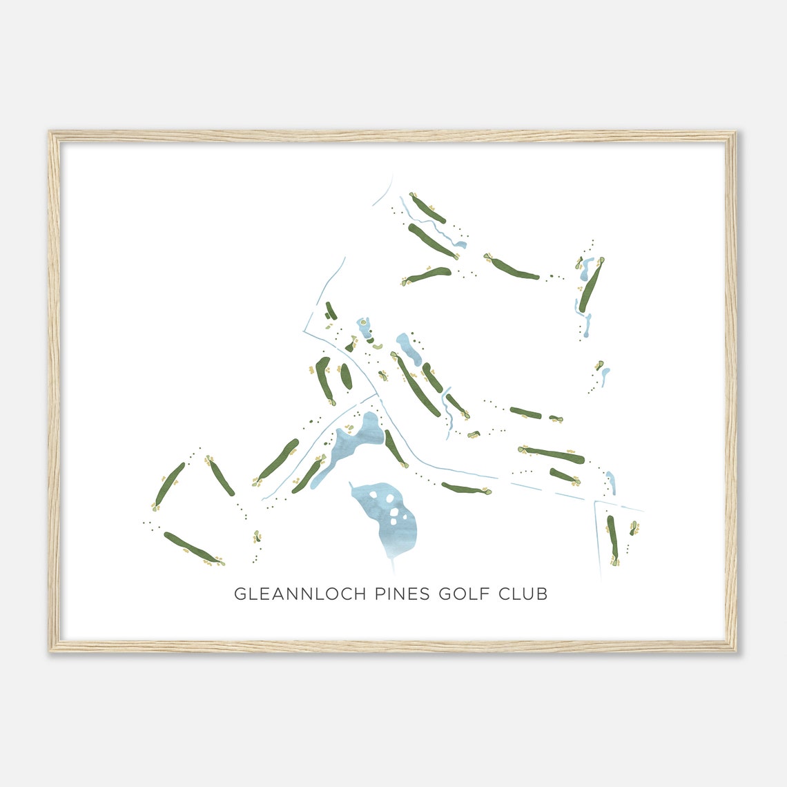Gleannloch Pines Golf Club Texas Modern Watercolor Golf Map Poster