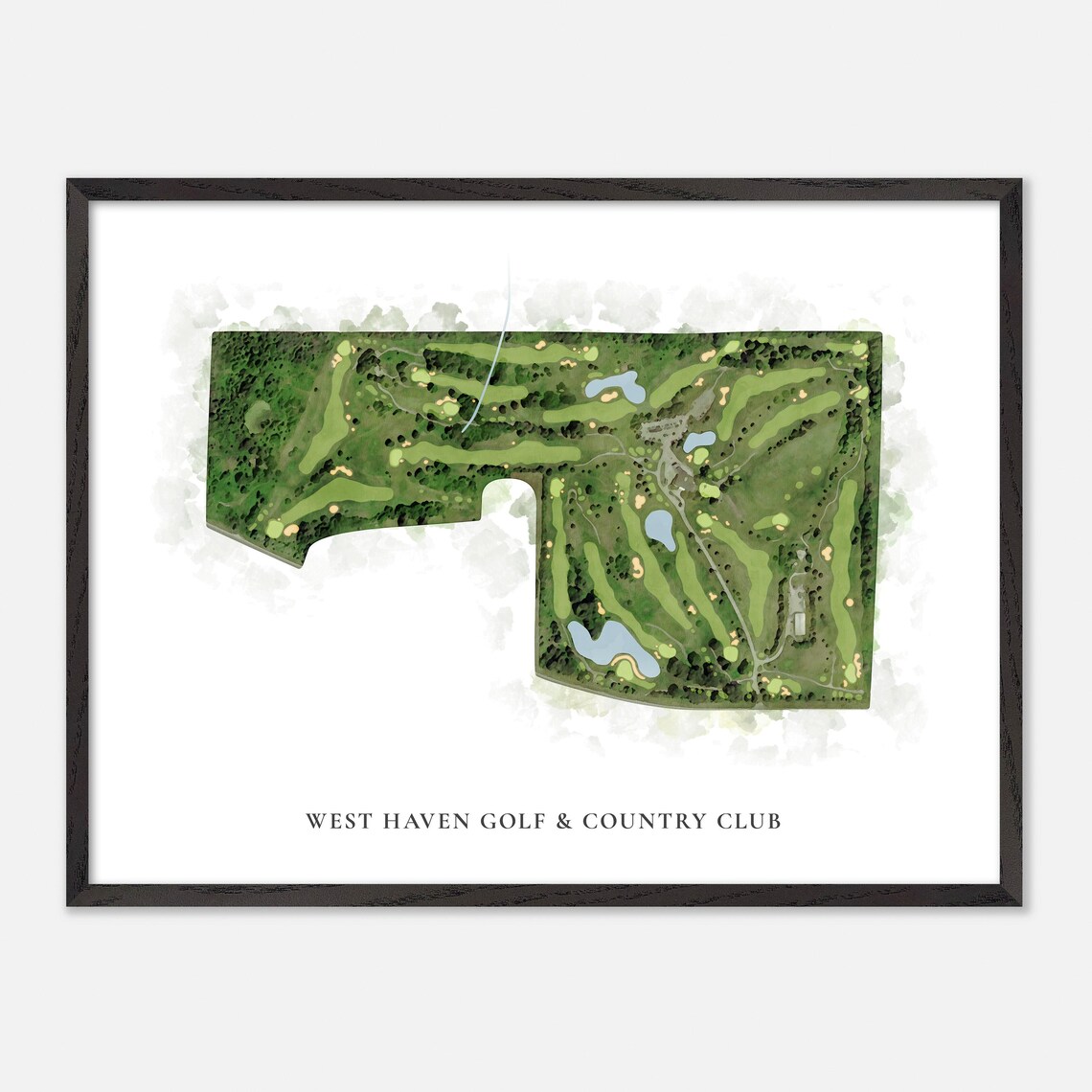 West Haven Golf and Country Club London Canada Watercolor Map Poster - Image 4