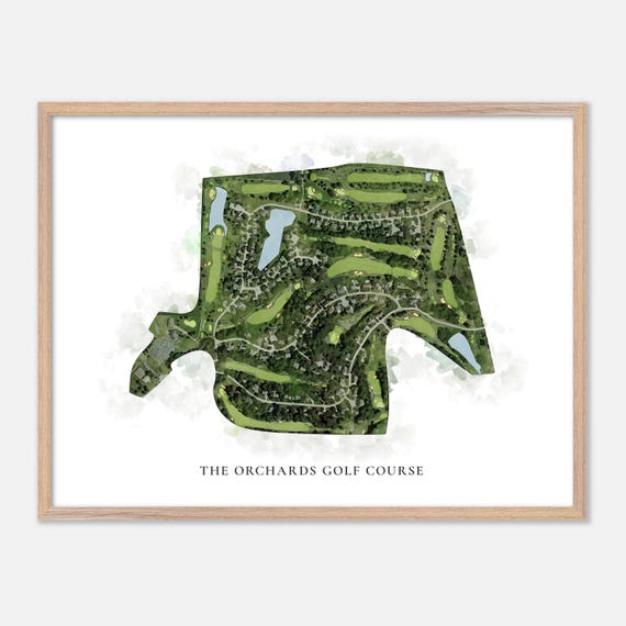 The Orchards Golf Course In Belleville Illinois Classic Watercolor Map Golfer Gift Golf Wall Art Golf Poster Print Course Layout