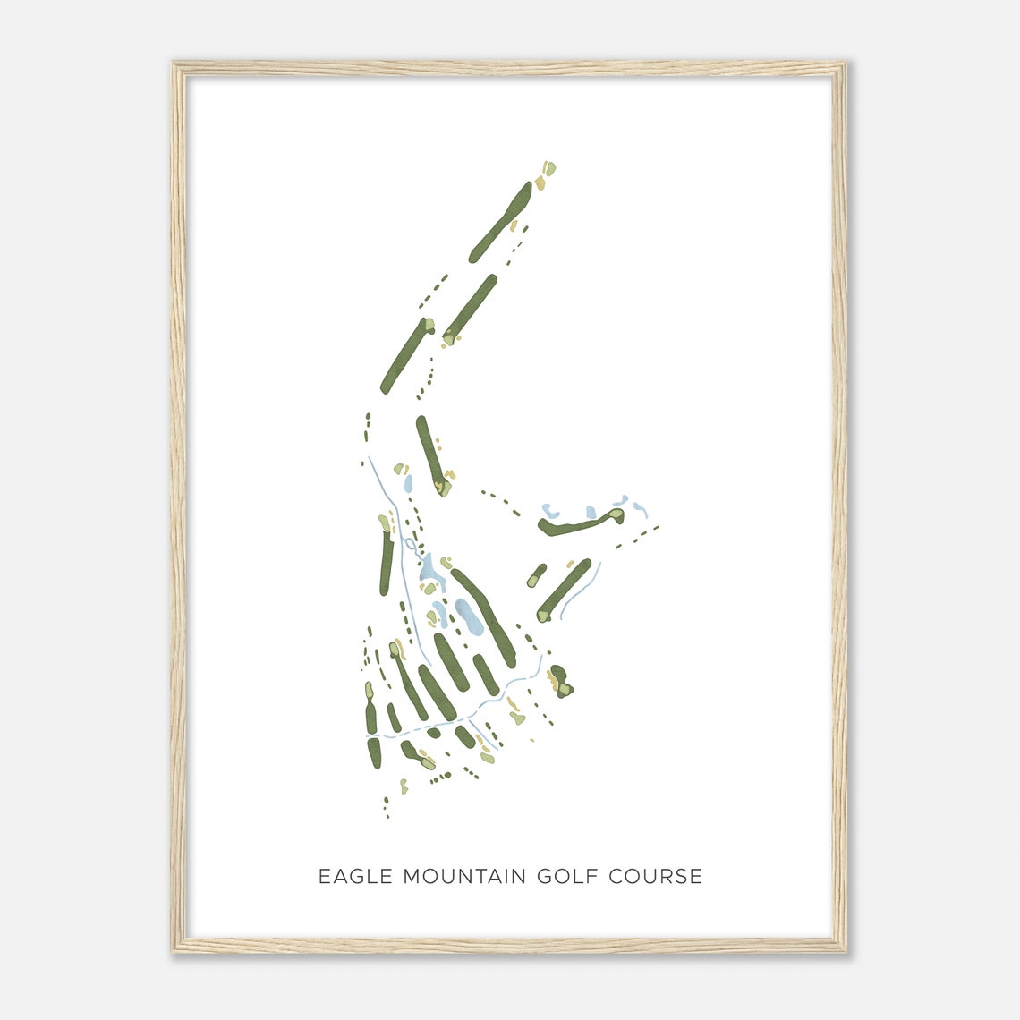 Eagle Mountain Golf Course Modern Watercolor Golf Course Map Poster