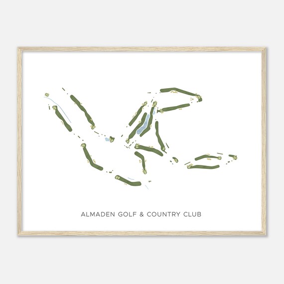 Almaden Golf Country Club California Modern Watercolor Map Golfer Gift Golf Wall Art Golf Poster Print Course Layout