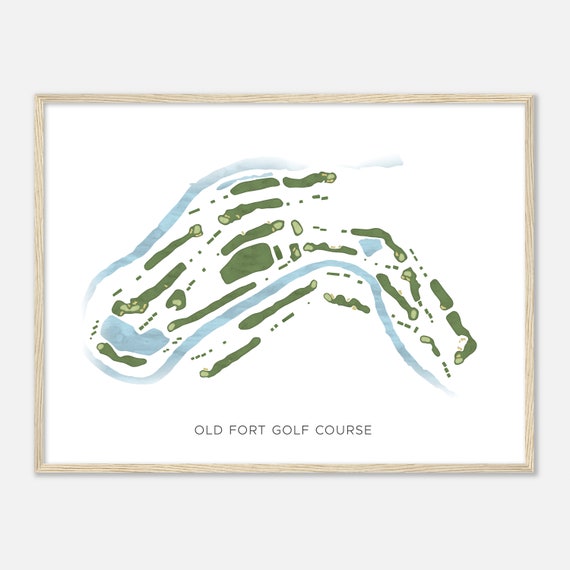Old Fort Golf Course Tennessee Modern Watercolor Map Golfer Gift Golf Wall Art Golf Poster Print Course Layout