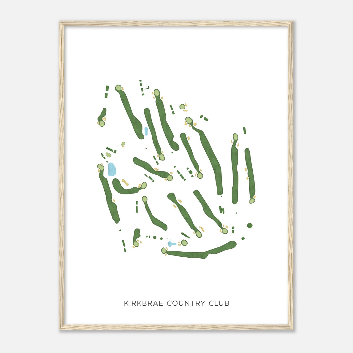 Kirkbrae Country Club Modern Watercolor Golf Course Map Poster - Image 2