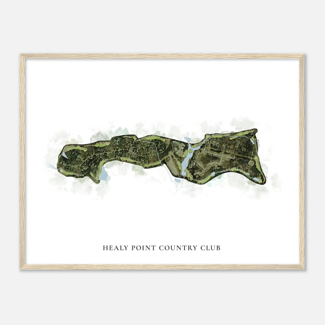 Healy Point Country Club Georgia Classic Watercolor Golf Course Map Poster - Image 2