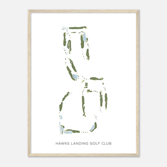 Hawks Landing Golf Club Wisconsin Modern Watercolor Map Golfer Gift Golf Wall Art Golf Poster Print Course Layout