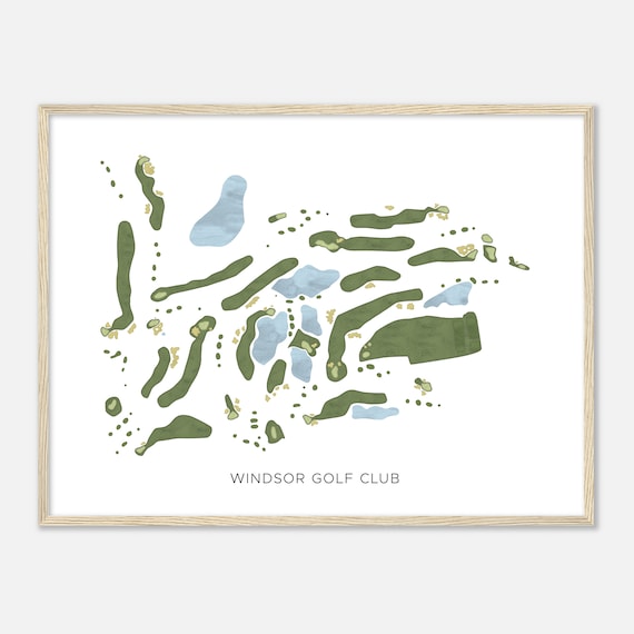 Windsor Golf Club California Modern Watercolor Map Golfer Gift Golf Wall Art Golf Poster Print Course Layout