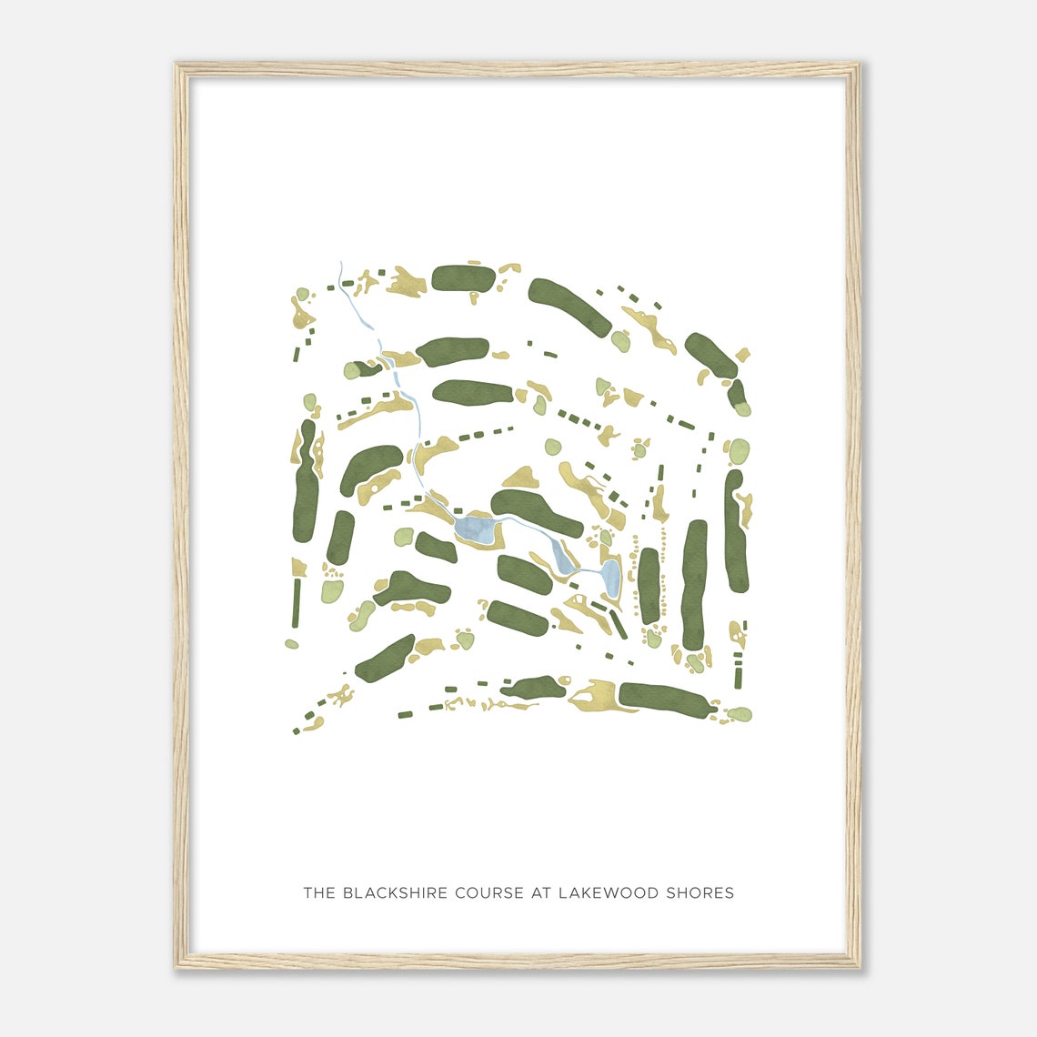 Blackshire Course Lakewood Shores Modern Hole Map Print Golfer Gift - Image 2