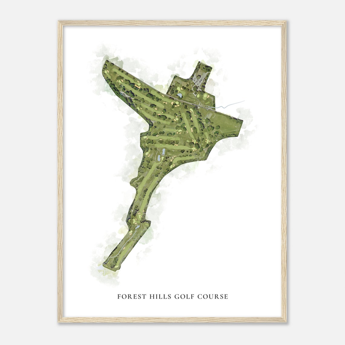 Forest Hills Golf Course Wisconsin Classic Watercolor Map Golfer Gift Golf Wall Art Golf Poster Print Course Layout - Image 2