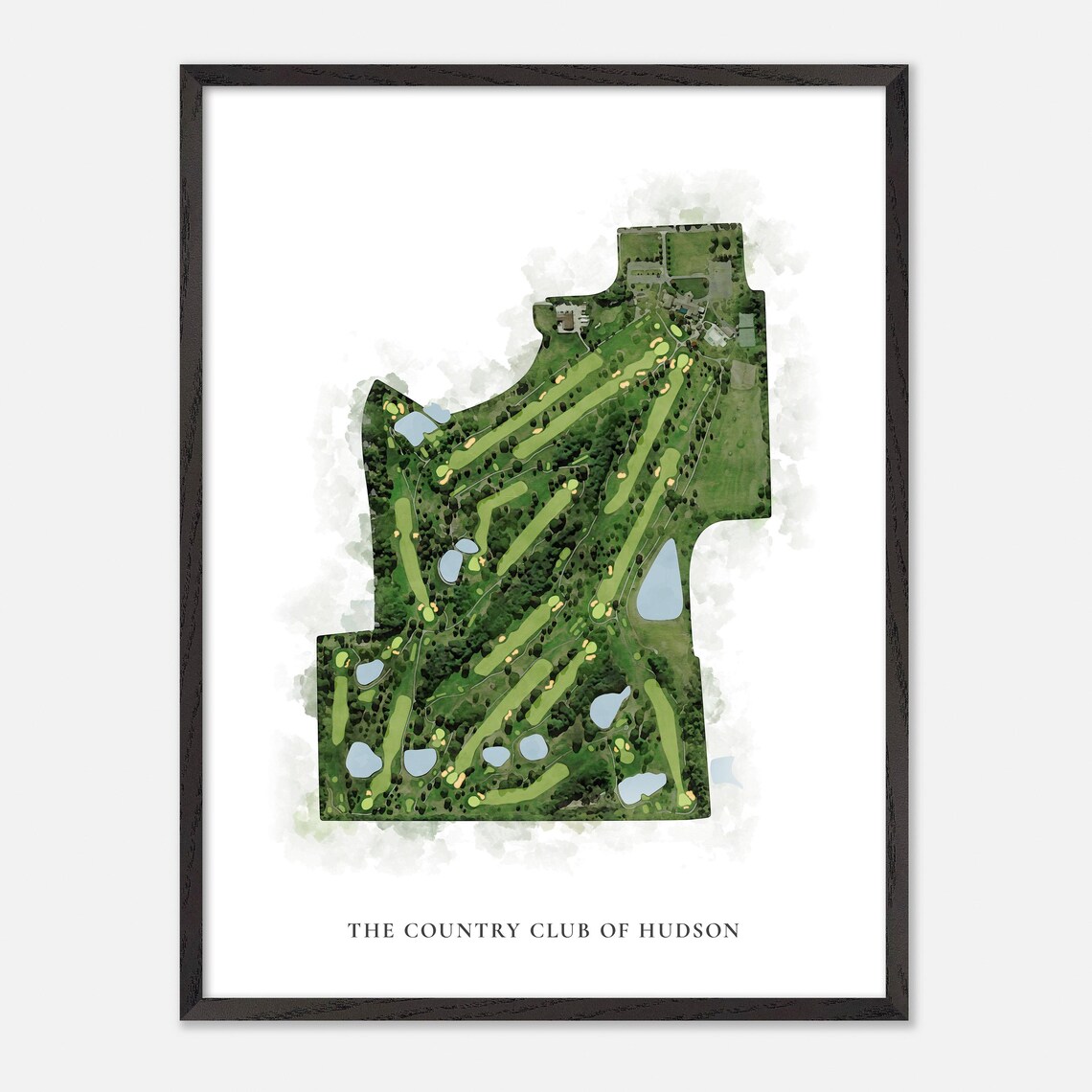 The Country Club of Hudson Ohio Classic Watercolor Golf Map Poster - Image 3