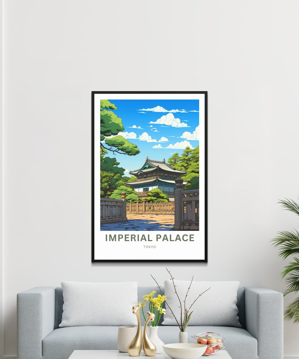 Imperial Palace Tokyo Japan Palace Garden Bridge Travel Poster - Image 3