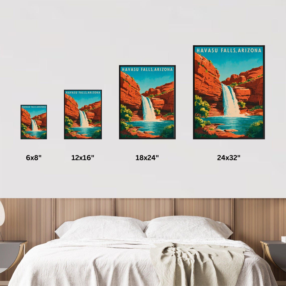 Havasu Falls Arizona Waterfall Canyon Retro Travel Poster Art - Image 4