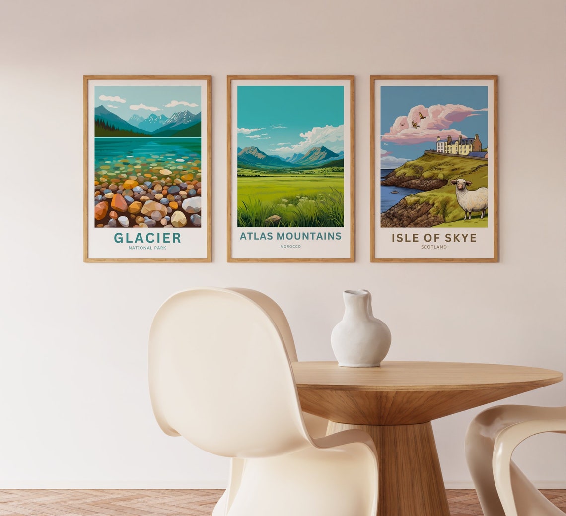 Atlas Mountains Morocco Green Valley Meadow Personalized Art Poster - Image 3