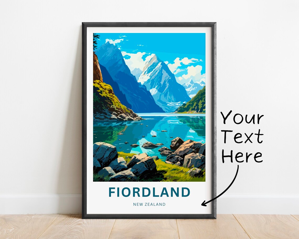 Fiordland New Zealand Towering Fiord Peaks Personalized Poster
