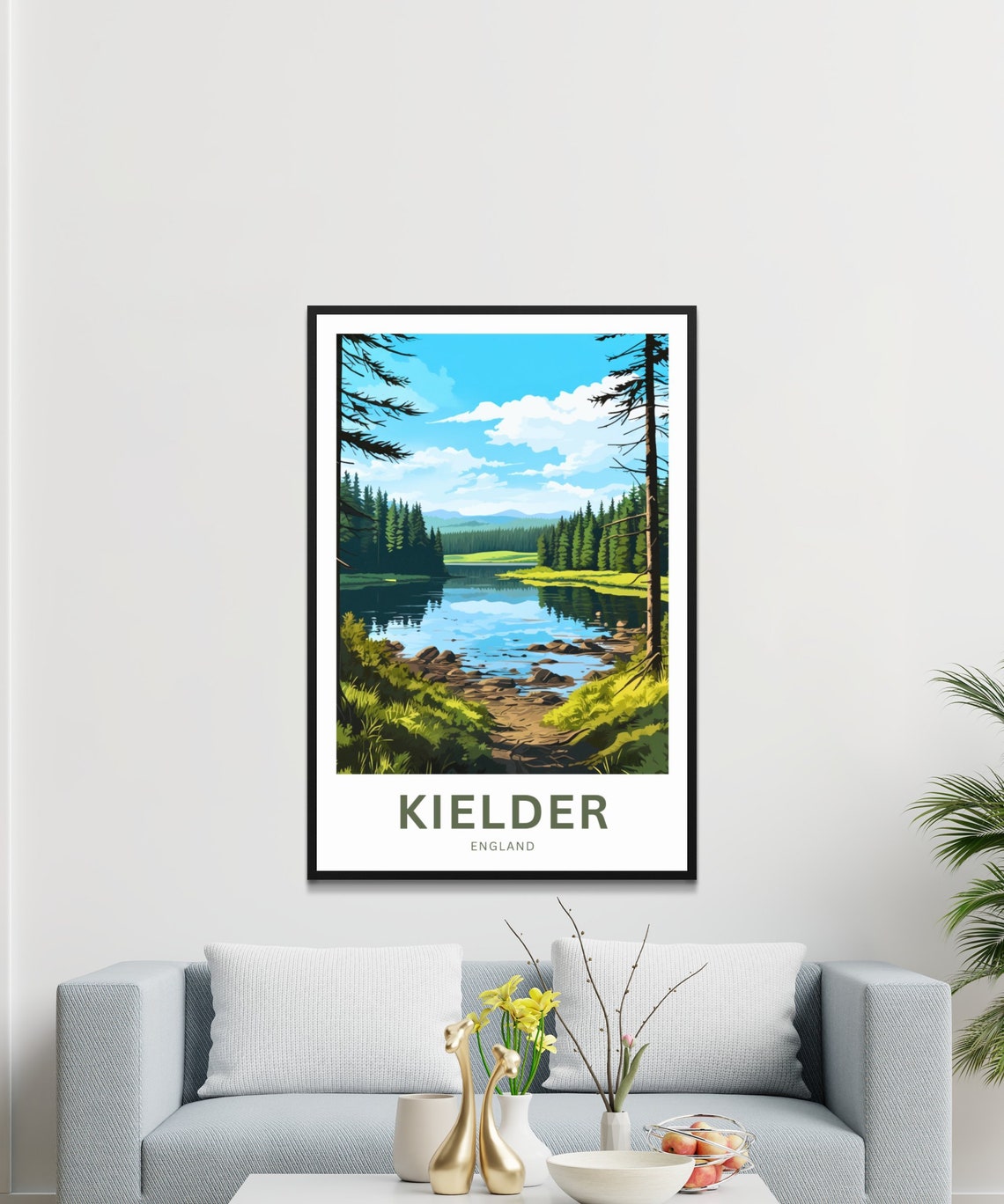 Kielder England Forest Trail Lake Hills Personalized Travel Poster - Image 3