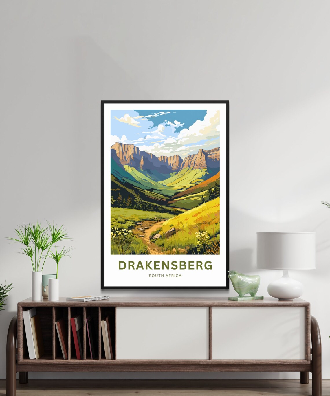 Drakensberg Travel Poster, South Africa Wall Art - Image 2