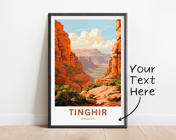 Personalized Tinghir Travel Print Tinghir Poster Morocco Wall Art Framed Present Gift Morocco Present