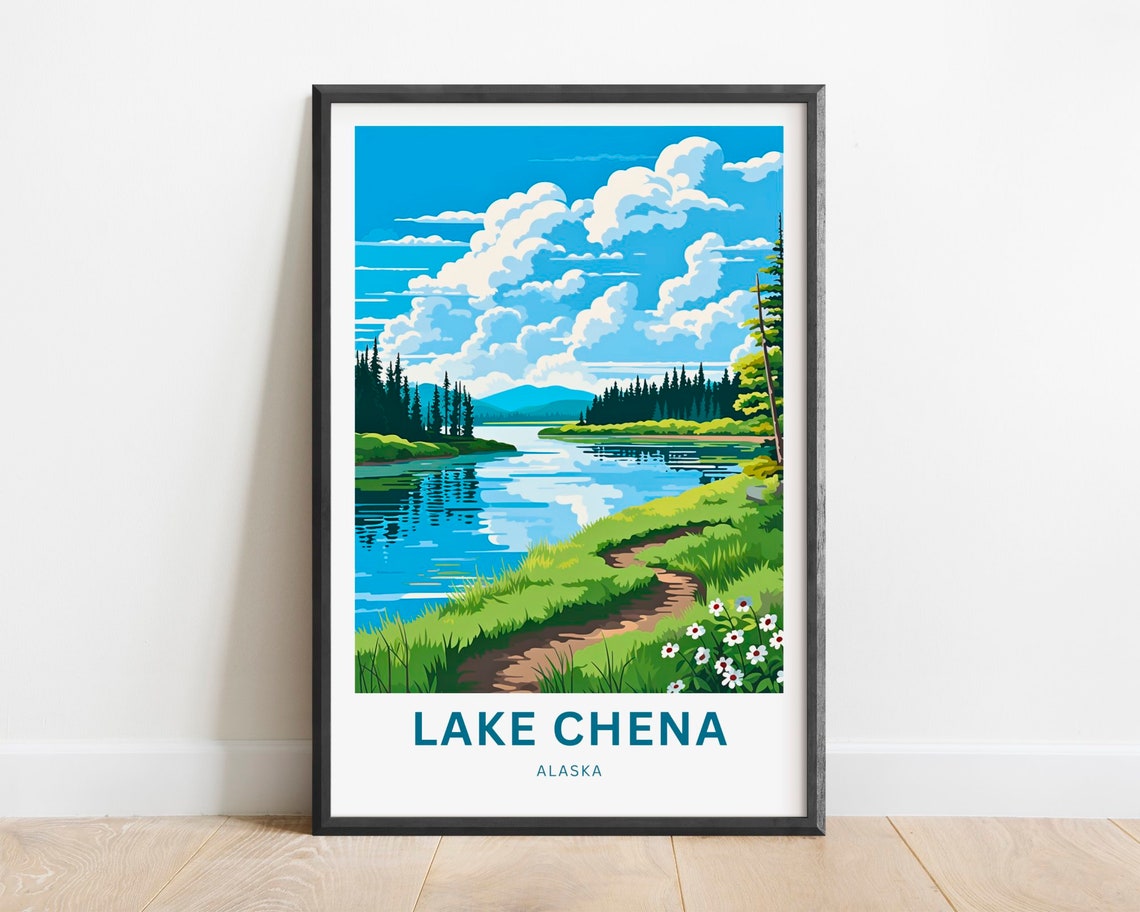 Lake Chena Alaska Wildflower Meadow Path beside the Lake Poster