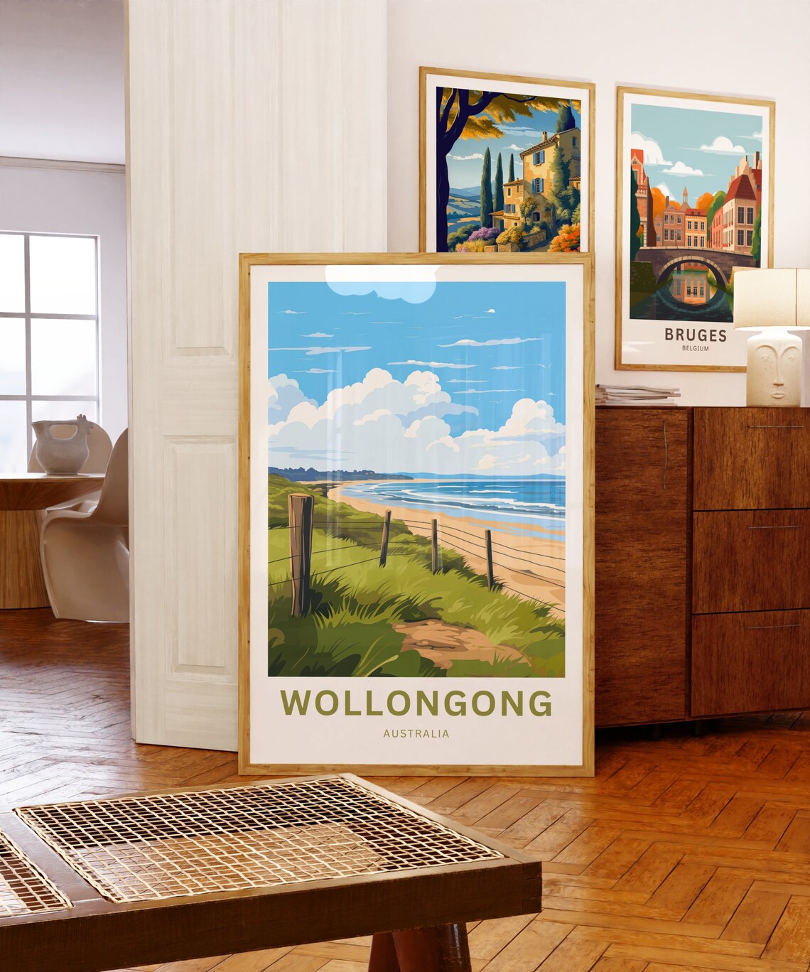 Wollongong Australia Coastal Beach Path Vintage Travel Poster Waves - Image 5