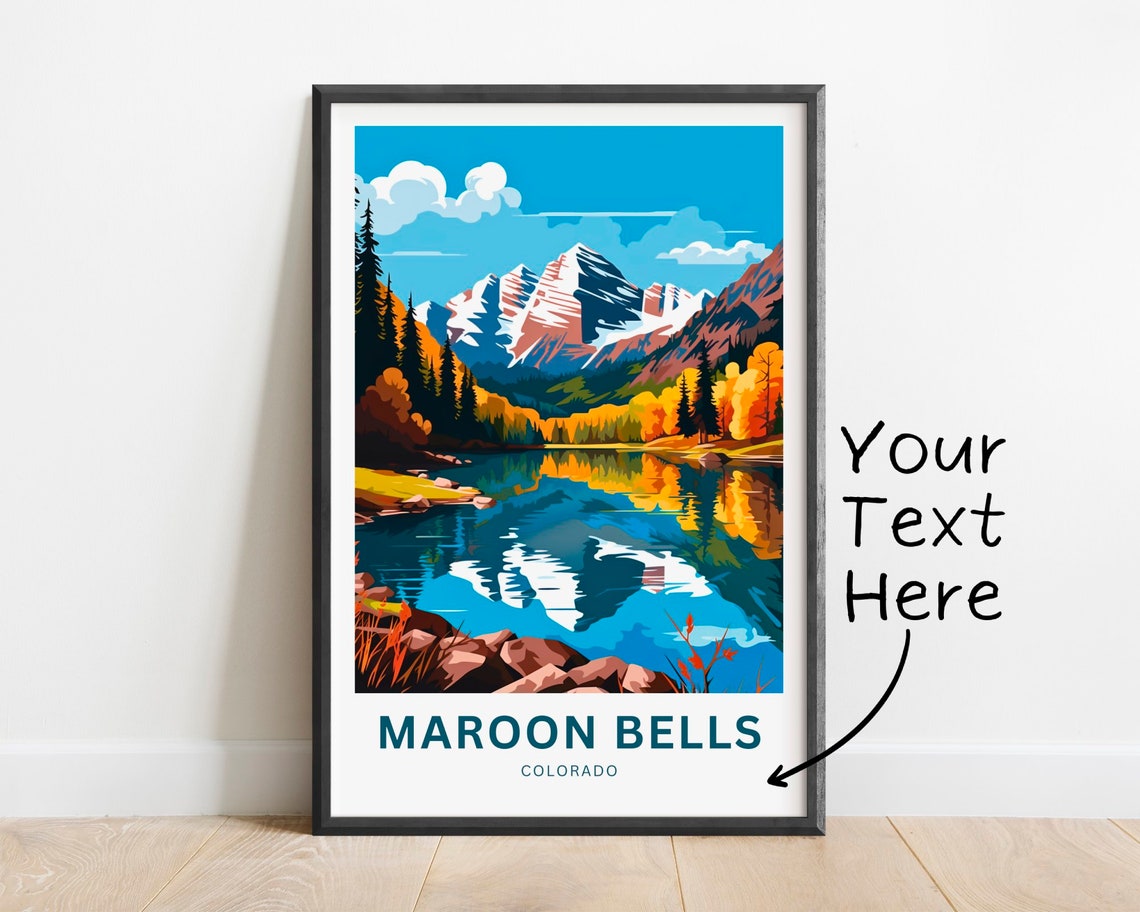 Maroon Bells Colorado Personalized Lake Mirror Reflection Poster