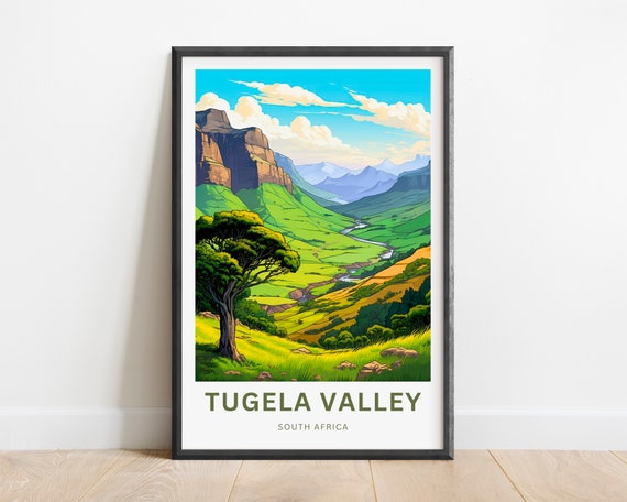 Tugela Valley Print Tugela Valley Poster South Africa Wall Art Framed Present Gift South Africa Present