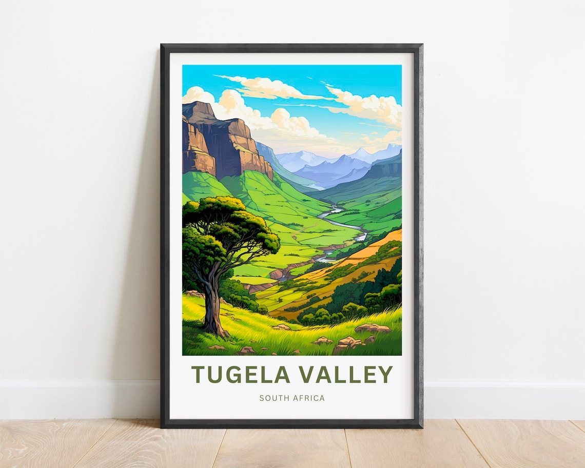 Tugela Valley South Africa River Valley Escarpment Travel Poster