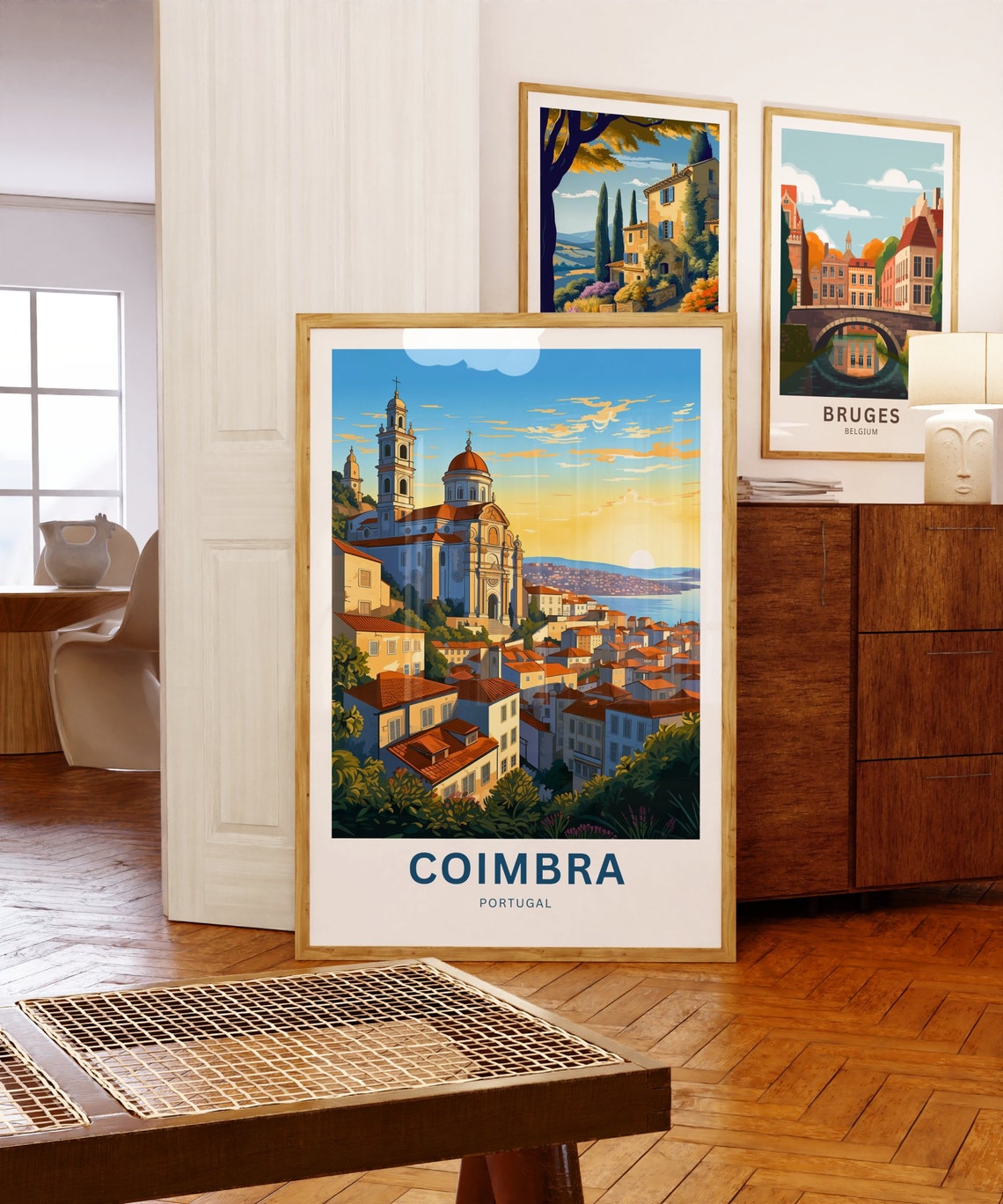 Coimbra Portugal Sunset Rooftops River View Custom Travel Poster - Image 5