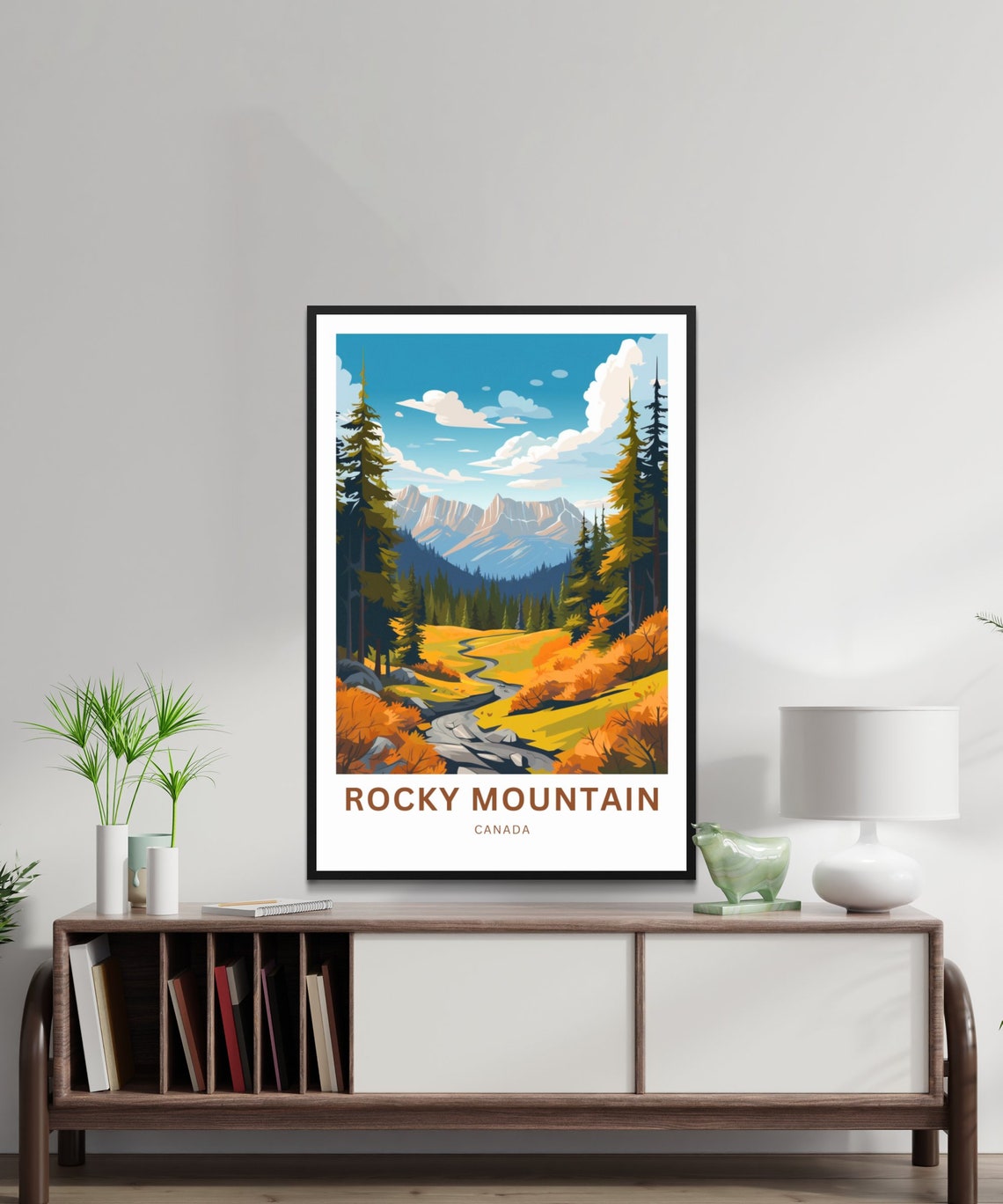 Rocky Mountain Canada Personalized Autumn Valley Travel Poster - Image 2
