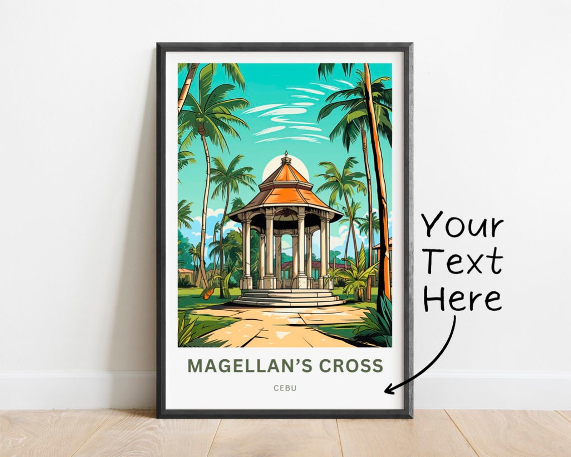Magellan's Cross Cebu Philippines Personalized Travel Art Poster