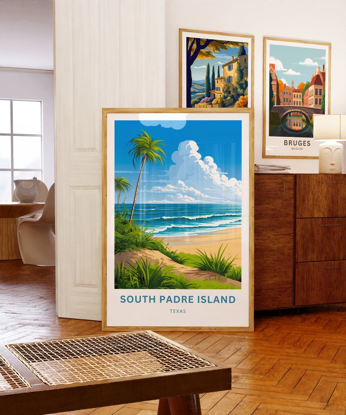 South Padre Island Beach Palm Personalized Travel Poster Texas Coastal - Image 5