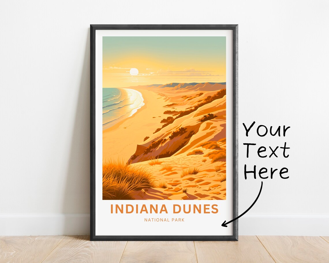 Personalized Indiana Dunes National Park Golden Sunset Dunes Poster