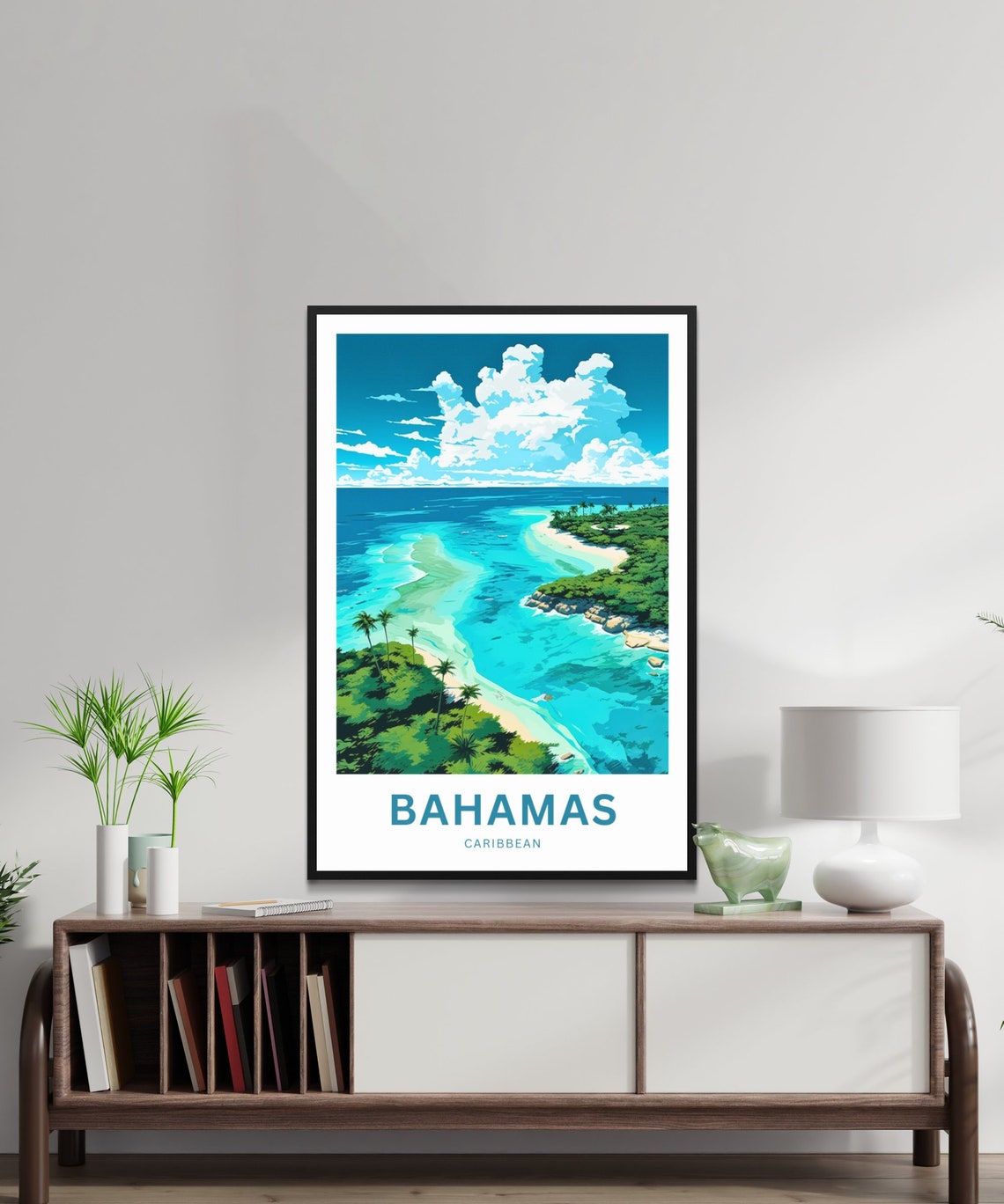 Bahamas Travel Print Bahamas Poster Caribbean Wall Art Framed Present Gift Caribbean Present - Image 2