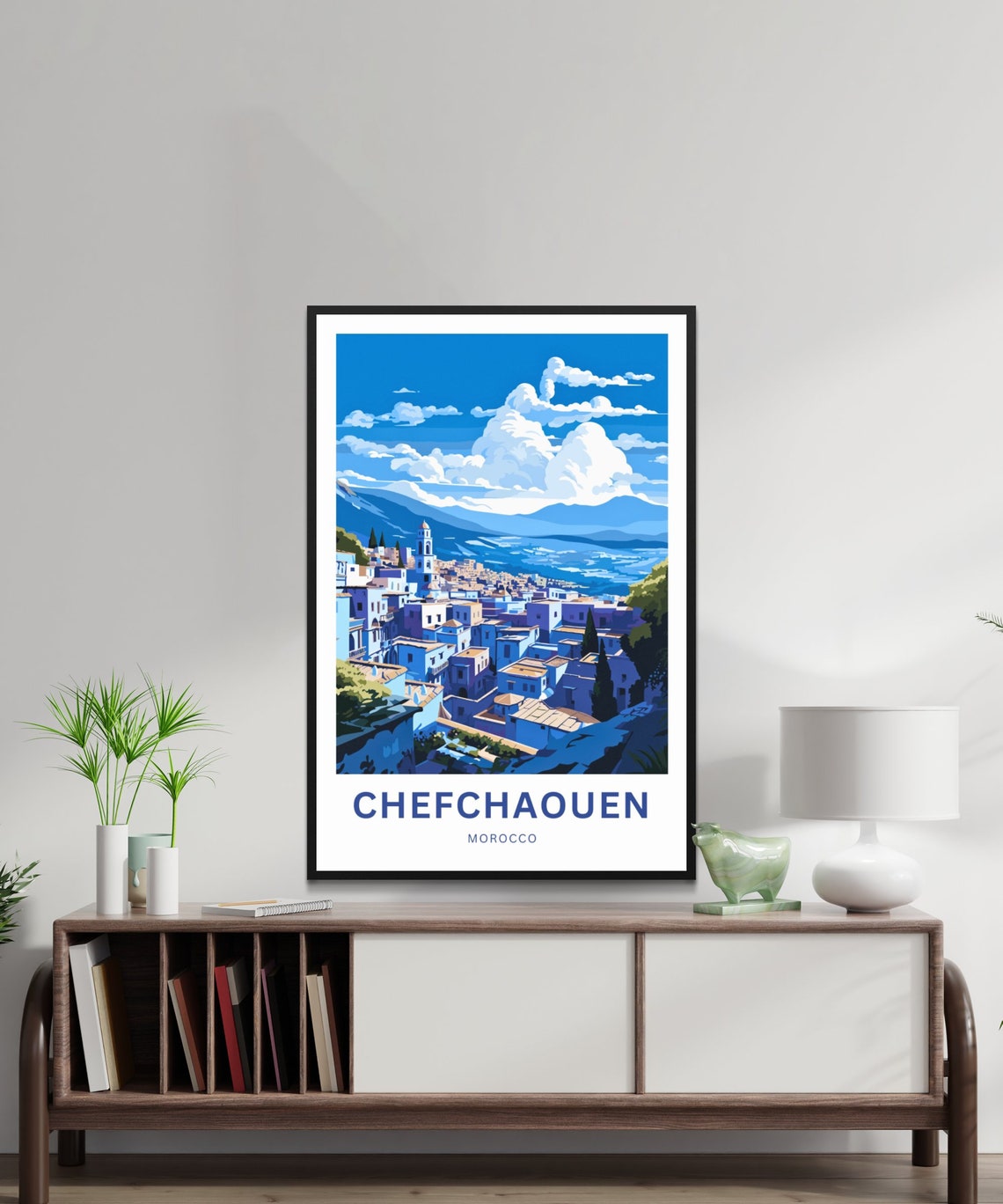 Chefchaouen Morocco Famous Blue City Hillside Panoramic Poster - Image 2