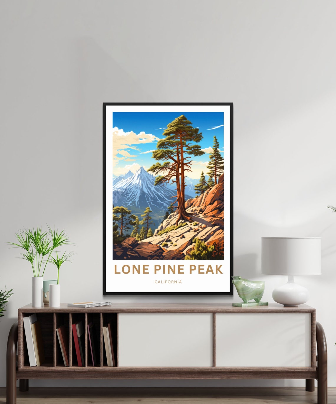 Personalized Lone Pine Peak Trail Travel Print Lone Pine Peak Trail Poster California Wall Art Framed Present Gift California Present - Image 2