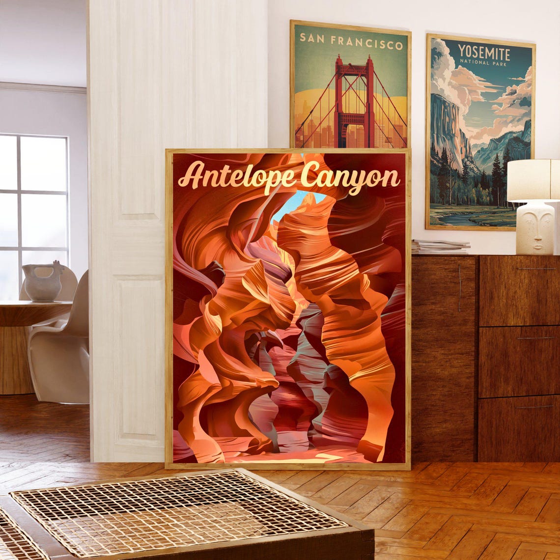 Antelope Canyon Vintage Travel Poster Antelope Canyon Print Arizona Wall Art Framed Present Gift Arizona Present - Image 5
