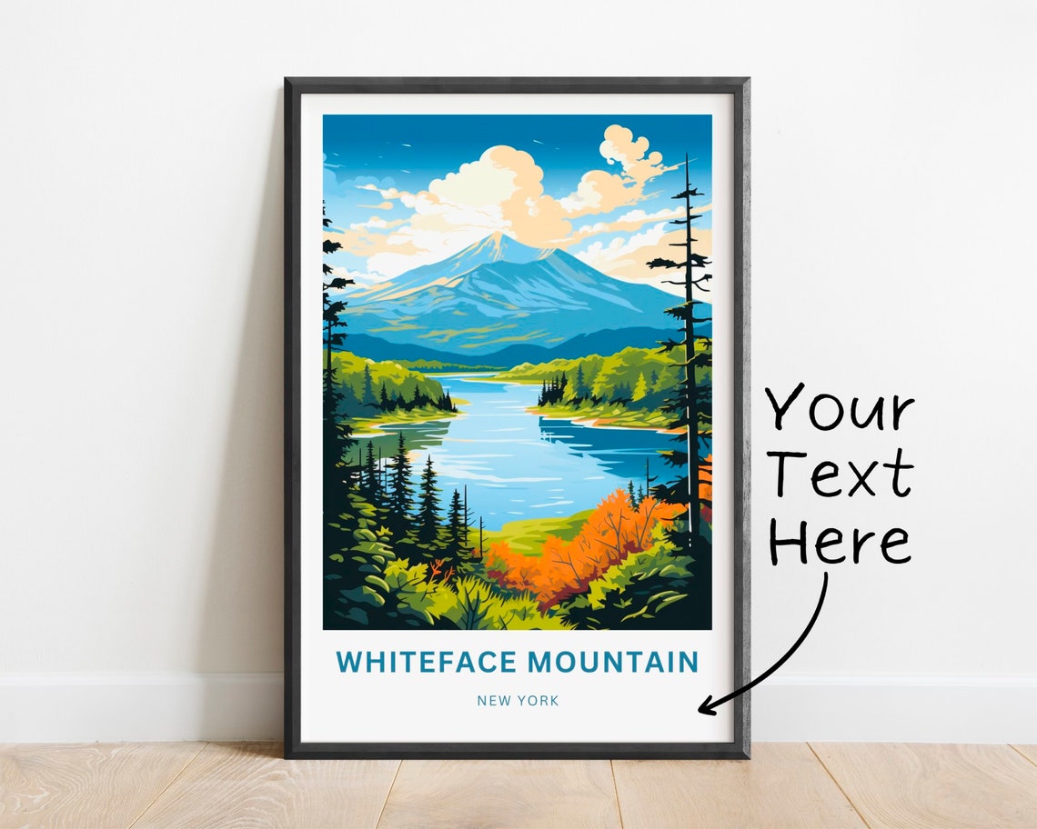 Personalized Whiteface Mountain NY Autumn Lake Foliage Poster