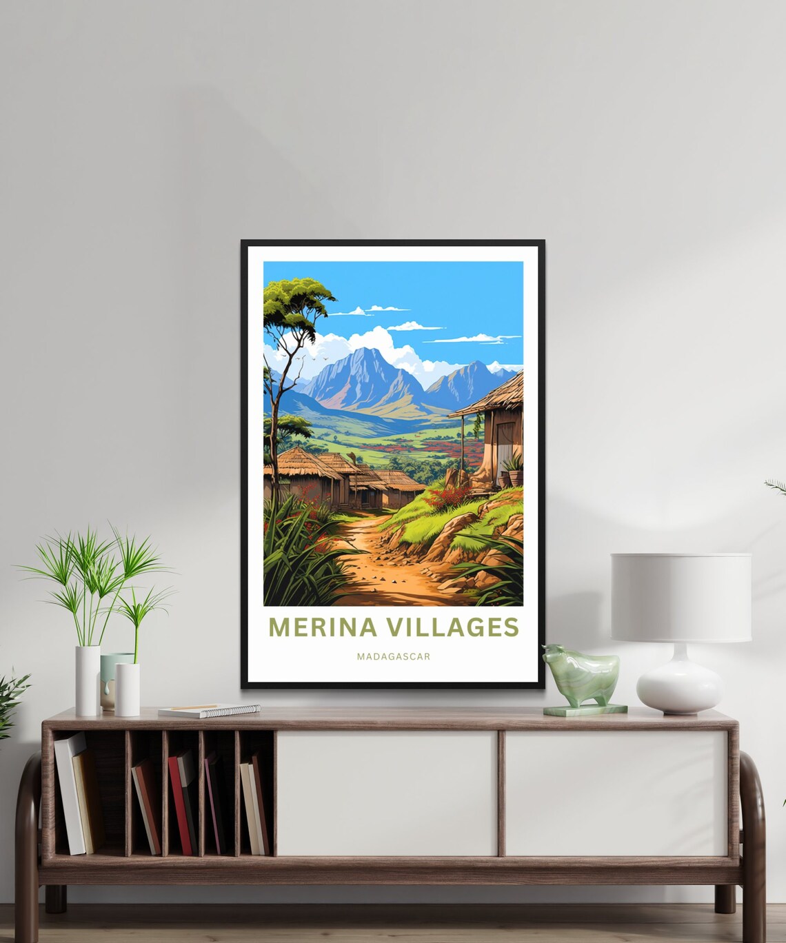 Merina Villages Madagascar Thatched Village Hills Travel Poster - Image 2