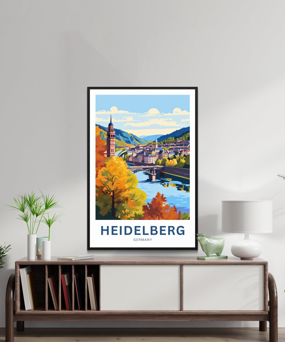 Heidelberg Germany Autumn Bridge Vintage Travel Poster River Gift - Image 2