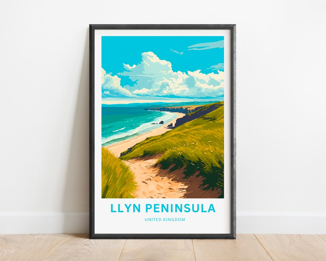 Llyn Peninsula United Kingdom Grassy Cliff Coastal Walk Poster