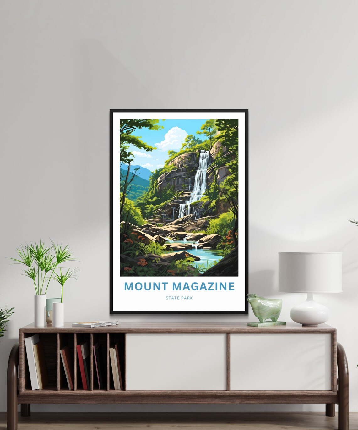 Mount Magazine State Park Tall Falls Wildflower Travel Poster - Image 2