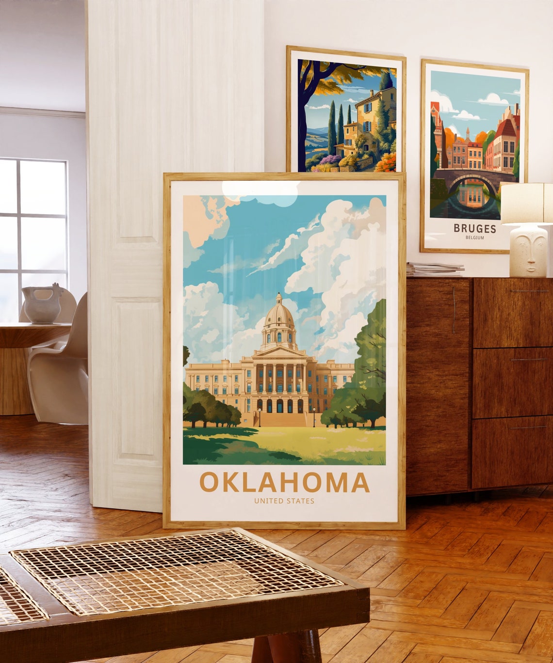 Oklahoma Domed Capitol Building Grand Architecture Travel Poster - Image 5