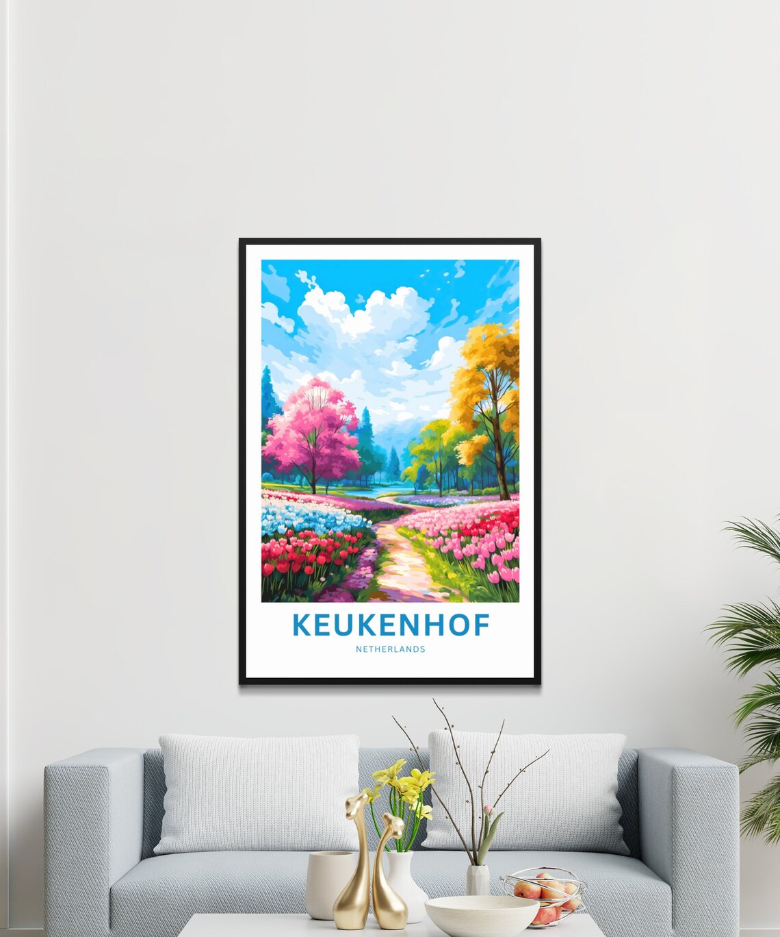 Keukenhof Netherlands Tulip Garden Path Spring Blossoms Travel Poster - Image 3