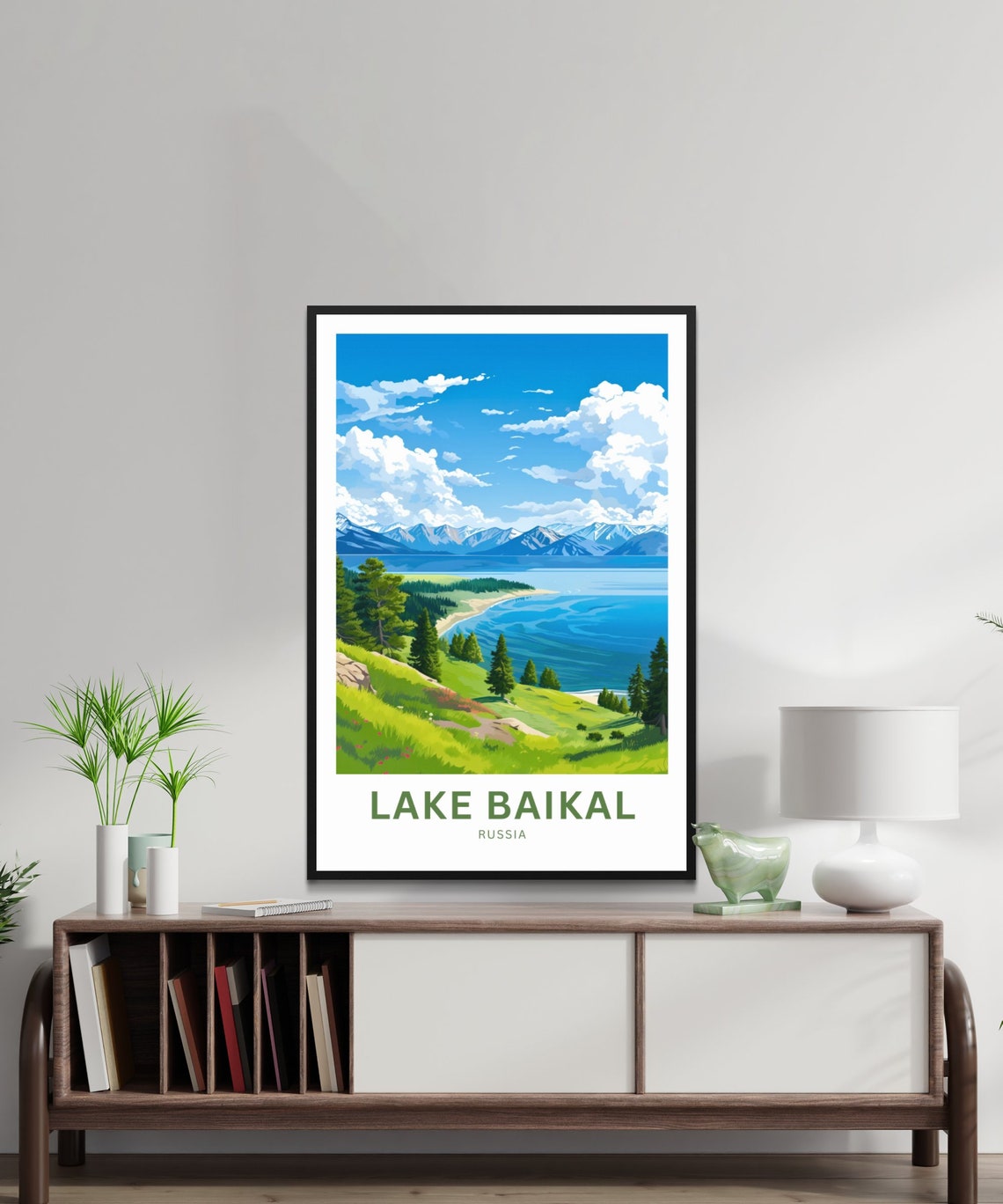 Lake Baikal Russia Meadow Beach Summer Personalized Travel Poster - Image 3