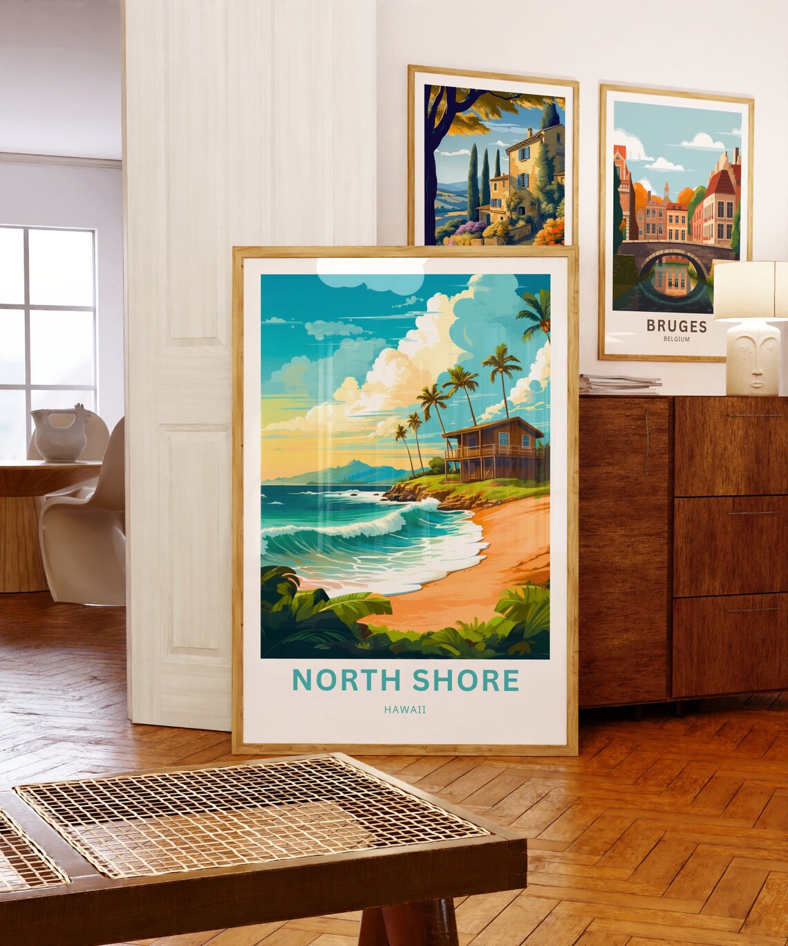 North Shore Hawaii Surf Beach House Waves Personalized Travel Poster - Image 5