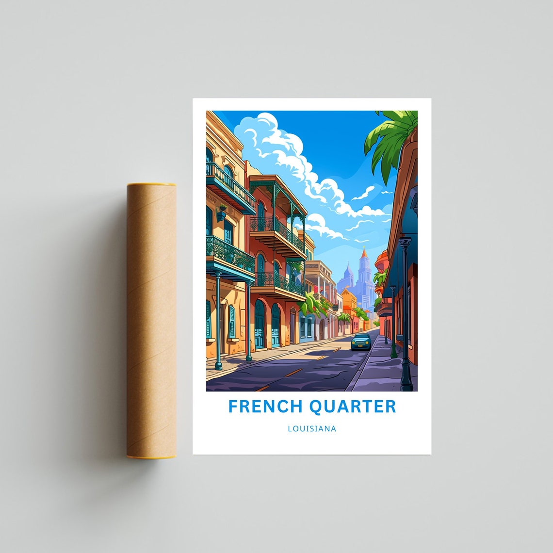 Personalized French Quarter Louisiana Balconies Custom Travel Poster - Image 4